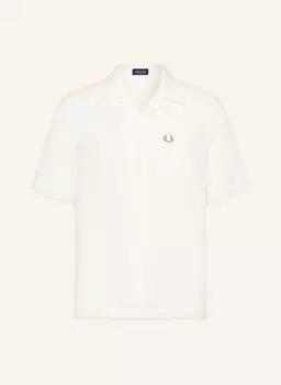 Комфортная курортная рубашка из льна Fred Perry, экрю