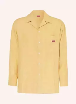 Комфортная курортная рубашка из льна Kenzo, коричневый