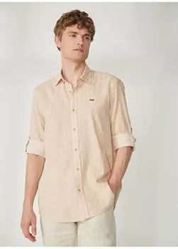 Комфортная мужская рубашка с воротником на пуговицах из верблюжьей шерсти COCOS U.S. Polo Assn., кэмел