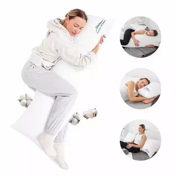 Комфортная подушка для сна на боку и подушки для кормления, хлопок (стандарт)/белый KomfortKissen