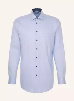 Комфортная посадка деловой рубашки Seidensticker, голубой