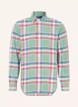 Комфортная посадка фланелевой рубашки Polo Ralph Lauren, синий
