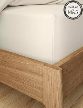 Комфортная прохладная простыня очень глубокой посадки с содержанием лиоцелла Marks & Spencer, крем