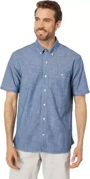 Комфортная рубашка из эластичного шамбре с короткими рукавами, традиционный крой L.L.Bean, цвет Indigo
