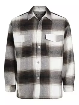 Комфортная рубашка JACK & JONES, цвет Brown/White