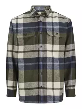 Комфортная рубашка JACK & JONES, кремовый/синий/зеленый