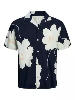 Комфортная рубашка JACK & JONES PALMA RESORT, ночная синяя