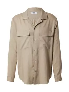Комфортная рубашка на пуговицах DAN FOX APPAREL Luis, темно-бежевый
