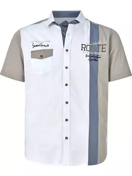 Комфортная рубашка на пуговицах Jan Vanderstorm Bodvar, бежевый/белый