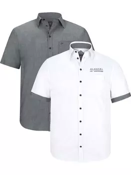 Комфортная рубашка на пуговицах Jan Vanderstorm Evin, серый/белый