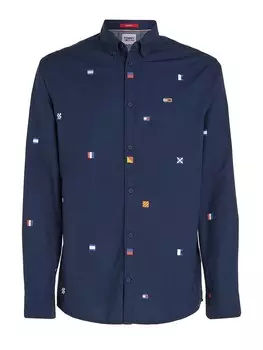 Комфортная рубашка на пуговицах Tommy Hilfiger, темно-синий