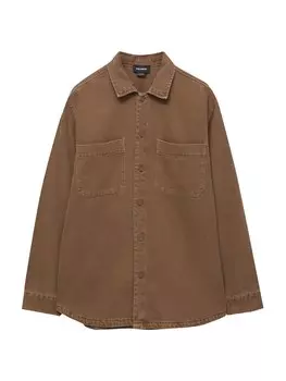 Комфортная рубашка Pull&Bear, коричневый