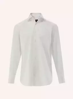Комфортная рубашка с длинными рукавами и воротником-акулой Van Laack, белый