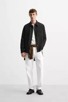 Комфортная верхняя рубашка ZARA, черный