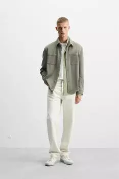 Комфортная верхняя рубашка ZARA, хаки