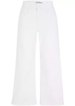 Комфортные эластичные джинсы 7/8 широкого кроя John Baner Jeanswear, белый