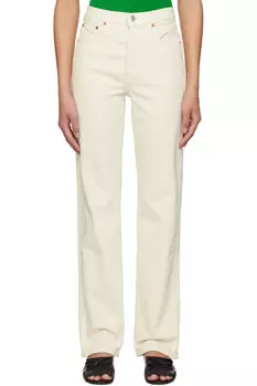 Комфортные эластичные джинсы 90-х с высокой посадкой и свободным кроем Re/Done, белый