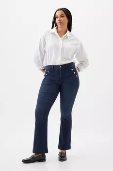 Комфортные эластичные джинсы bootcut средней посадки Gap, синий