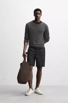 Комфортные бермудские шорты ZARA, черный