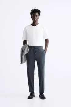 Комфортные брюки для джоггера на поясии ZARA, синий