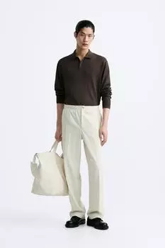 Комфортные брюки для джоггера на поясии ZARA, бежевый