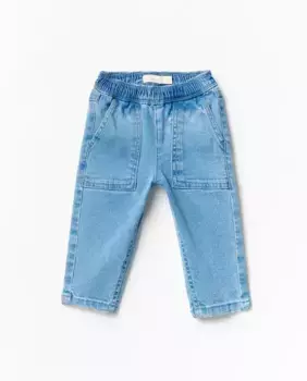 Комфортные джинсовые джоггеры Sfera, светло-голубой