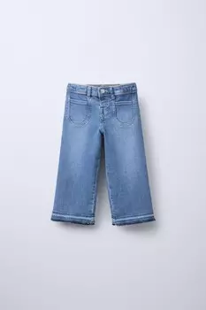 Комфортные джинсы-кюлоты ZARA, синий