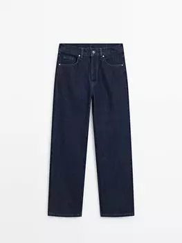 Комфортные джинсы прямого кроя со средней посадкой Massimo Dutti, синий
