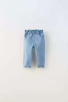 Комфортные джинсы с мешками Zara, синий