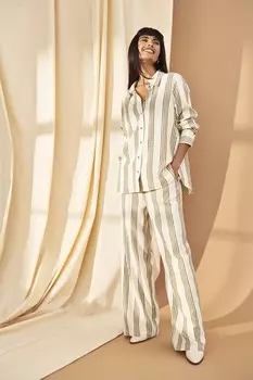 Комфортные льняные брюки Petite широкого кроя Jdy, белый