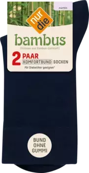 Комфортные носки из бамбука синего размера. 39-42 2шт. nur die