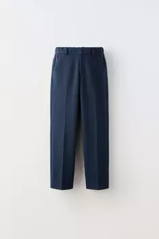 Комфортные облегающие брюки для костюма ZARA, темно-синий