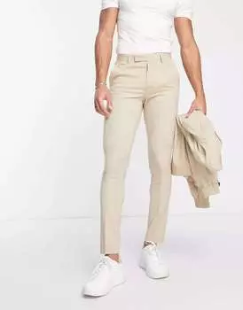 Комфортные однотонные узкие брюки в тонкую полоску ASOS