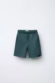 Комфортные плюшевые шорты-бермуды ZARA, синий