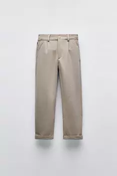 Комфортные узкие брюки чинос ZARA, песочный