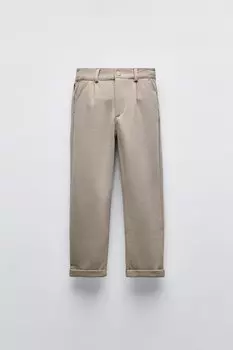 Комфортные узкие брюки чинос ZARA, песочный