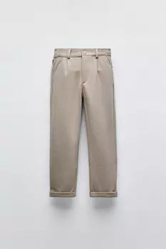 Комфортные узкие брюки чинос ZARA, песочный