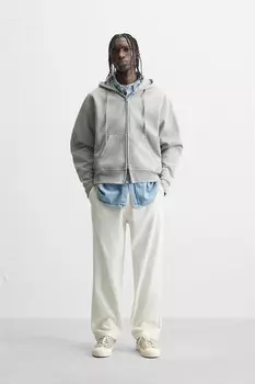 Комфортные вельветовые брюки ZARA, устрично-белый