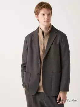 Комфортный блейзер выкройка Uniqlo, коричневый
