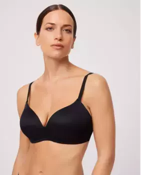 Комфортный бюстгальтер на гибких косточках с кружевной подкладкой Ysabel Mora, черный