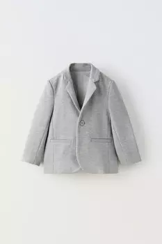 Комфортный костюмный блейзер ZARA, серый мергель