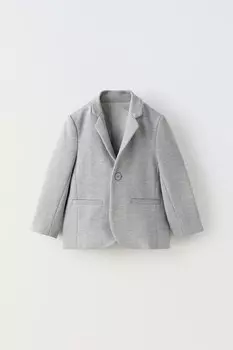 Комфортный костюмный блейзер ZARA, серый мергель