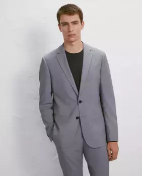 Комфортный мужской пиджак Easy Wear, светло-серый