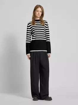 Комфортный вязаный свитер из вискозной смеси с воротником-стойкой s.Oliver BLACK LABEL, черный