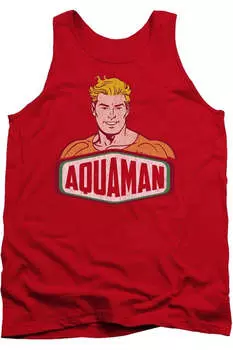 Комиксы DC Аквамен Знак Взрослый Майка Gildan, красный