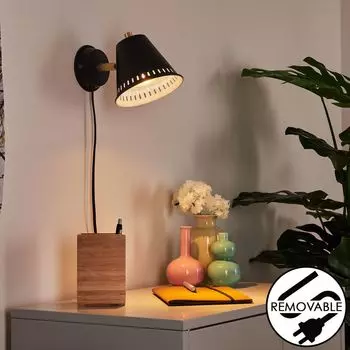 Комнатный светильник «Пелла» из металла черного/белого и золотого цветов. hofstein