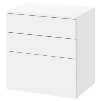 Комод с 3 ящиками Ikea Smastad/Platsa, 60х42х63 см, белый/белый