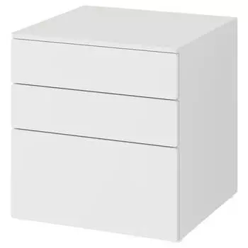 Комод с 3 ящиками Ikea Smastad/Platsa, 60х57х63 см, белый/белый