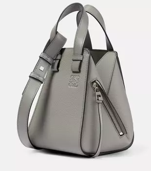 Компактная кожаная сумка-тоут hammock Loewe, серый