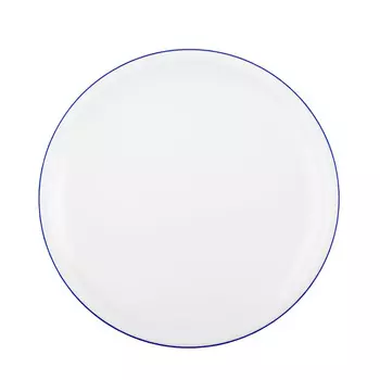 Компактная обеденная тарелка с синей каймой 25 см Seltmann Weiden, белый синий